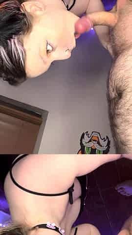 Brunette hookup amateur blowjob and dirtytalk sexdate