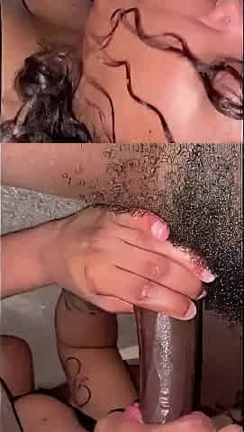 Hawt hotty sloppy oral pleasure bbc cum