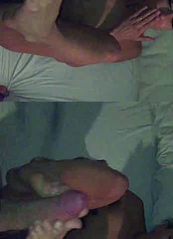 Amateur MILF handjob busty blonde wanks with enthusiasm
