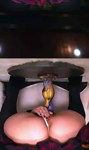Thick Ass Goth Schoolgirl Rides dildo