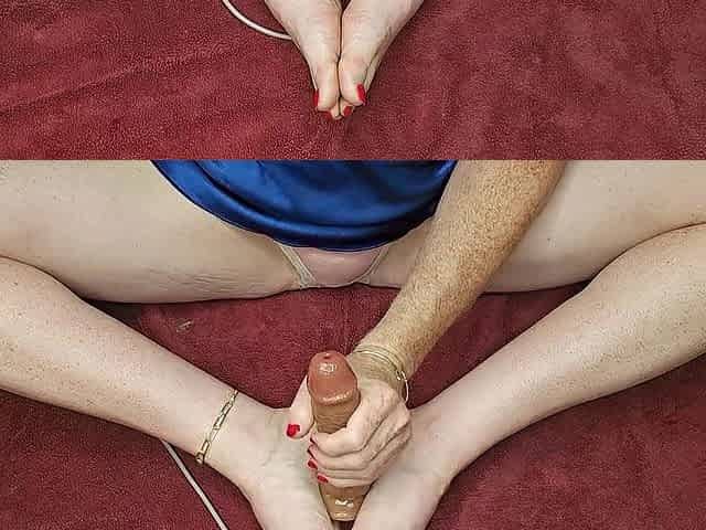 Sissy sings to u, tugjob and footjob