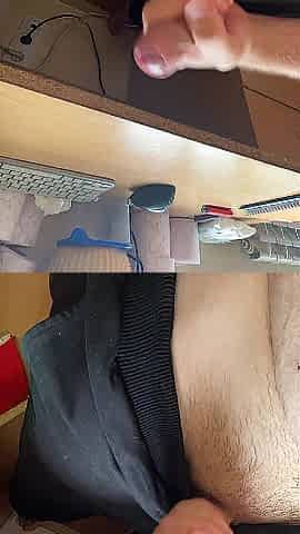 Masturbating on the desk and cumming