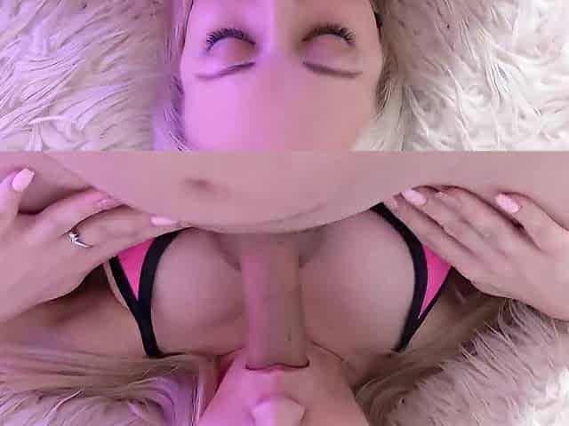 Face Screw Golden-haired Takes GIANT Facial And Likes It