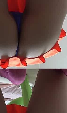 Busty Japanese Girl's Sexy Room Cleaning, Big Tits Spill Out Tank Top, Micro Mini Skirt, Thong Wedgie Ass and Pussy, High Socks