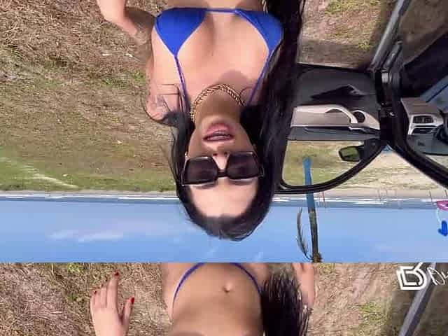 Hot milf takes thick stiffy in public beach - Drii Cordeiro - XXX!