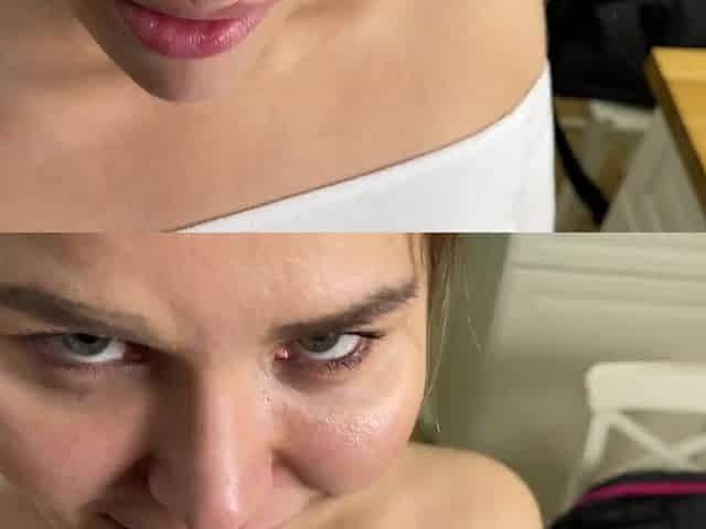 MaryCandy came after the gym and was DRILLED in the throat POV