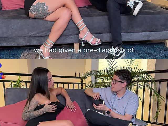 Nerd Terapeuta se folla a su Paciente Ninfomana en su consultorio, Spunk fountain! Pipeboy1- Lorena Doll