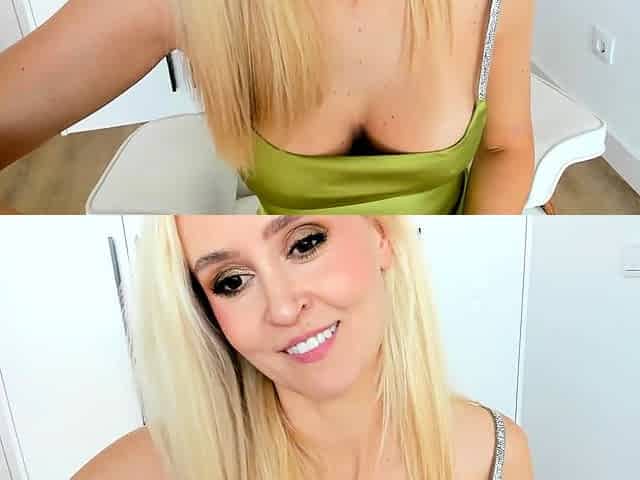 Sexy blonde milf goes solo with a red dildo