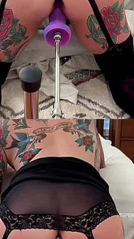 Carrie Capri Gets Fucked Doggie Style by Fucking Machine and Cums Hard!