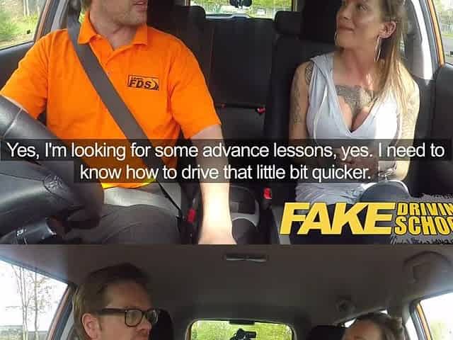 Fake Driving School Advanced lascivious lesson in perspired immodest creampie