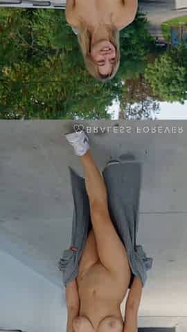Hot Blonde Walking naked in public