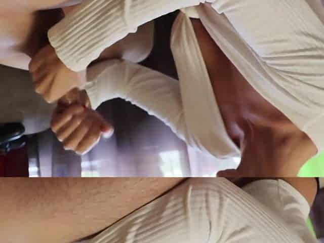 I give my brother-in-law a and titjob during the time that this chab's at home