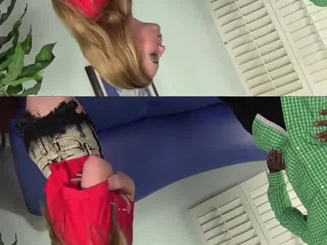 White step daughter likes flirting with her ebony stepdad whilst mama is at work