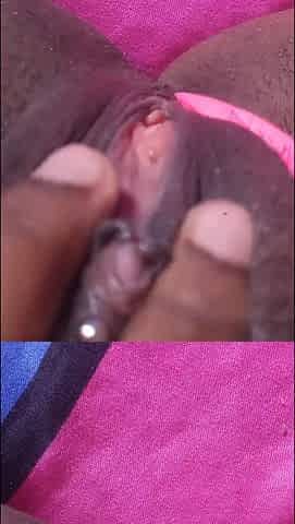 Fucking My Black Hairy Pussy with a Banana Load Moaning Orgasms