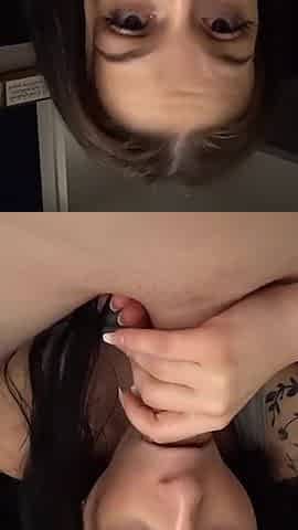 Alt Babe Gives Sloppy Head and Rides Reverse Cowgirl