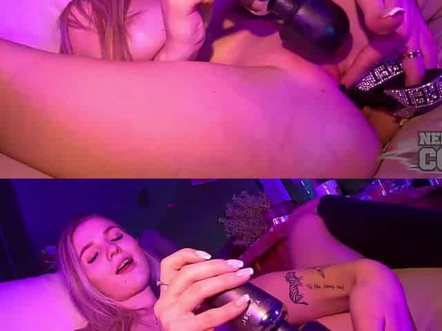 Hot Blonde Luana Fetish Masturbation With Panty Stuffing And Hitachi Vibrator Real Female Orgasms