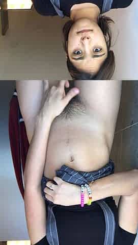 Young amateur teen in solo masturbation playing with herself