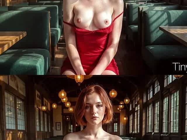 I banged this slender slut right in the diner. This is how u pay for food. [AI]