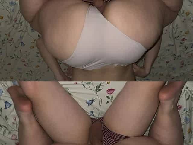 A Blonde in Panties Rides Her Friend's Dick