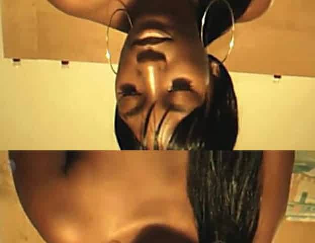 Twat toying black teen pleasures herself