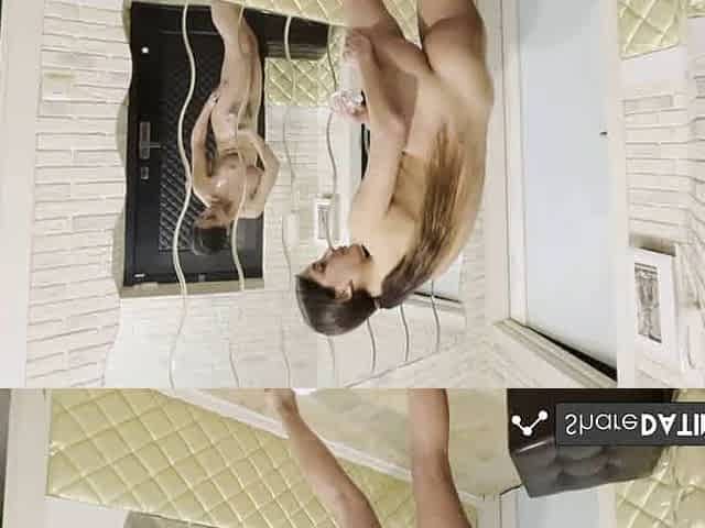 Public Footjob by a Sexy Brunette Babe