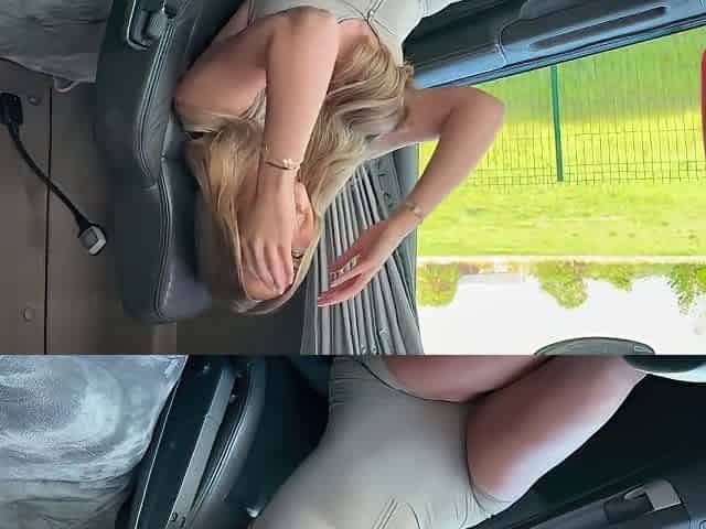 Sexy Slim Blonde Cutie Cheats On Her Bf, Rewarding The Trucker With Bj & Sex For Giving Her A Lift