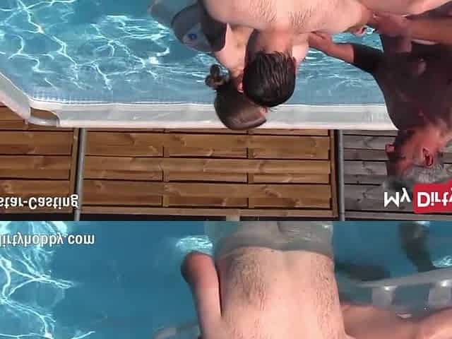 MyDirtyHobby - Breasty teen team-fucked by old boys at the pool