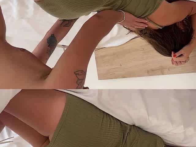 Massage gone further! this chab couldn't resist and started touching my little twat