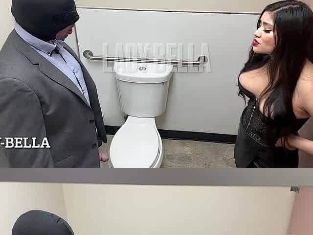 Office worker pegged and blackmailed into being Lady Bella's office whore