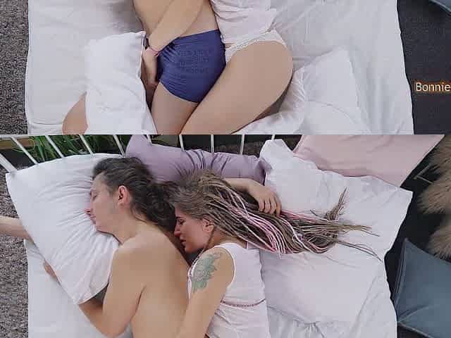Bonnie woke Alex up with masturbation and said him her Sex - fantasy