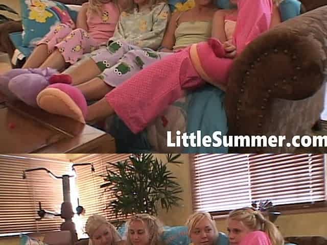 Little Summer with small tits and Nude foursome