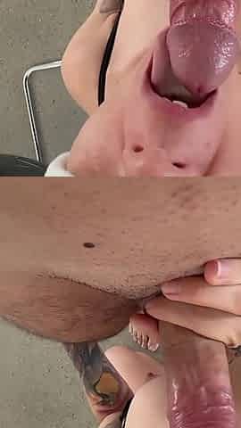 After a Bowjob He Fucks Me on the Kitchen Table and Cums on My Back