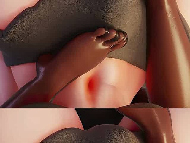 HELPING HER ALLY USING HER FEET TO MAKE HER COME