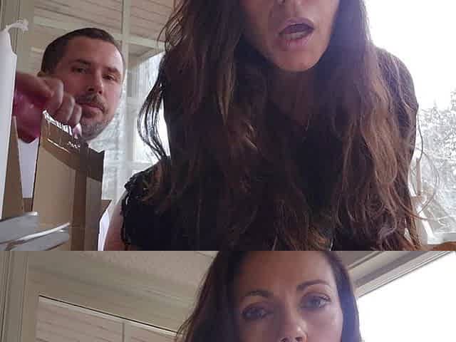 Hot MILF Gets Her Pussy and Ass Stretched by a Dildo Used by the Delivery Guy