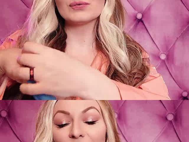 ASMR: blue nitrile gloves fetish - sexy sounding - mother I'd like to fuck in pink PVC coat