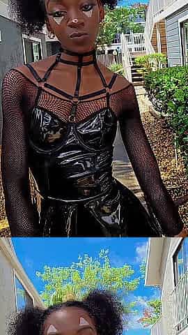 Showing off my Latex Outfit Outside