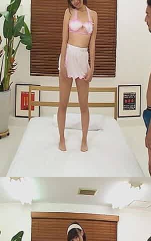 Sexy Japanese girl squirts while two guys play with her hairy pussy