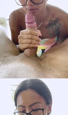Asian amateur girlfriend gives a blowjob pov HD