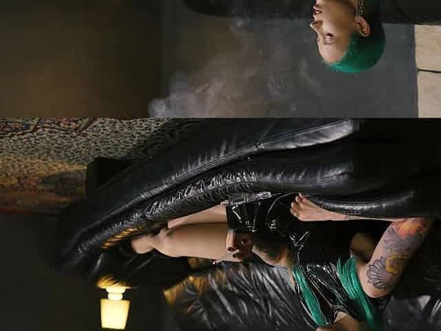 Smoking in a Pvc Dress
