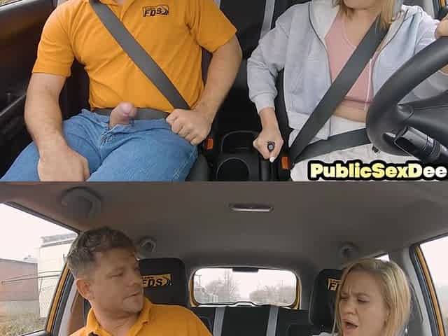 Busty learner driver doggyfucked hard