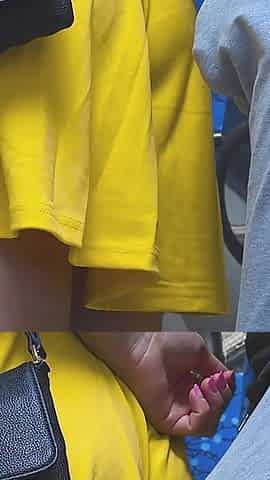 Risky Handjob Inside Public Transport! Dirty Stranger Ejaculate Using Girl's Hand