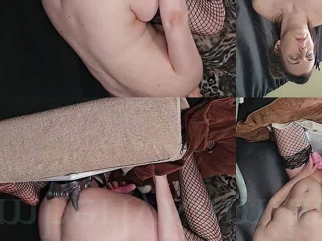 VIDEO stretching myself out on giant tongue sex-toy