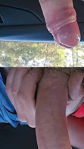 Wanking and edging with spunk fountain