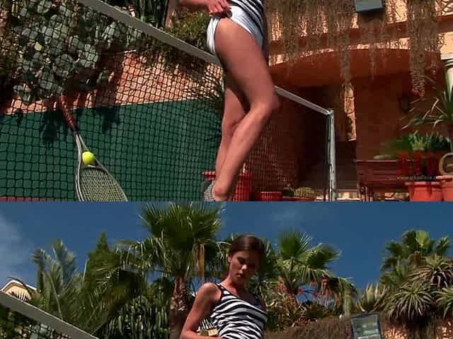 Sexy Tennis Player Shows Her Body and Masturbates