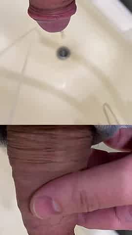 Morning pissing in the sink POV