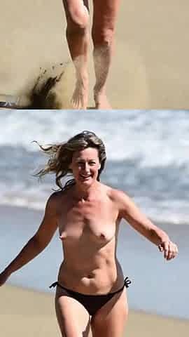 Hawt teens topless at the seaside - 1 [AI]
