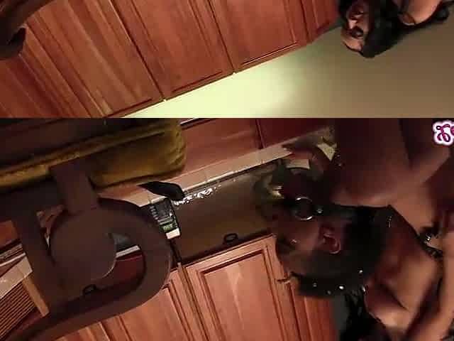 Isis Love and Nikki Darling Share Belt-On Kitchen Domination Play