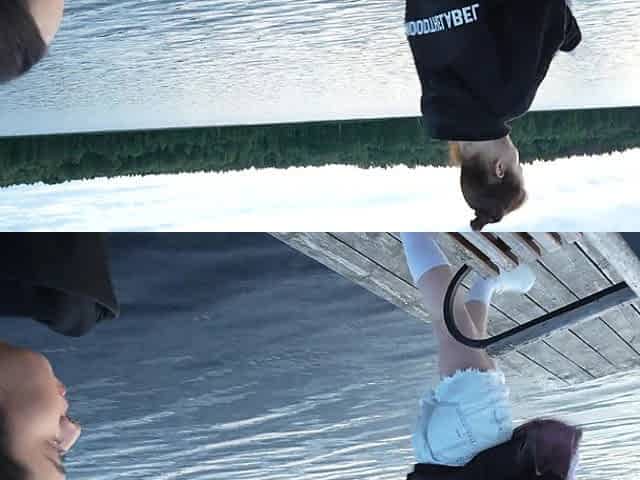 Slim teens were laying naked by the lake and lucky guy ended up in threesome