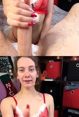 Wet and messy amateur blowjob and handjob