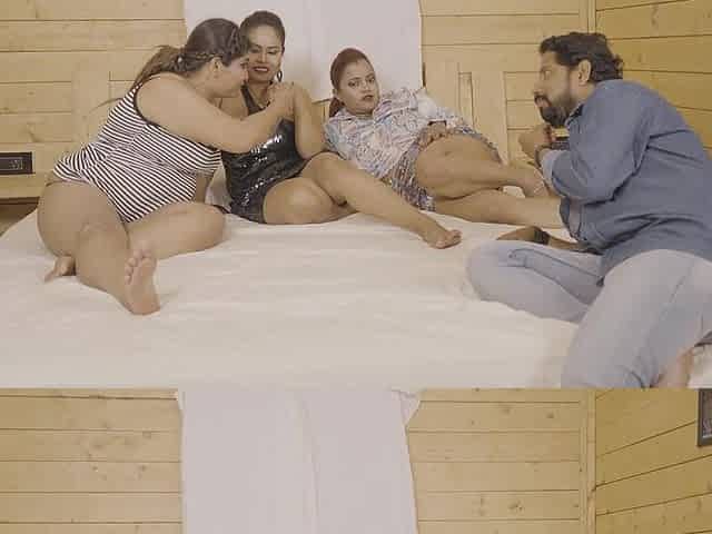 Three Girl Freinds in a Party Mood and Called a Guy to Fucked Him, Hardcore Fucked